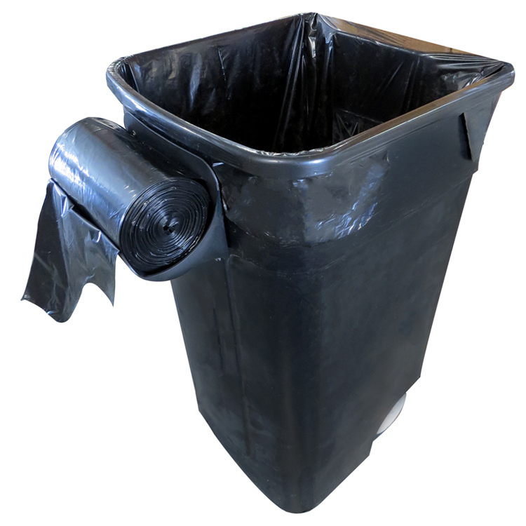 Chinese made virgin 100% LDPE/HDPE plastic black customized size garbage bags for 7 14 30 55 60 gallons can liner