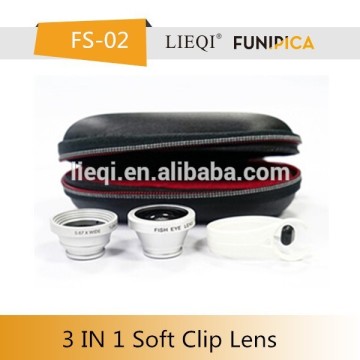 3IN1 0.67X กว้าง 180 องศากล้อง Fisheye Macro สำหรับโทรศัพท์มือถือ