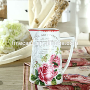 1200CC Elegant New Bone China Floral Water Jug with Color Box