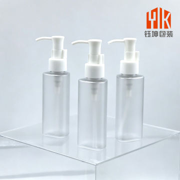 Frosted Clear Square Plastic Lotion Pump Bottle