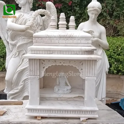 Small Marble Temple Sculpture with Buddha in India
