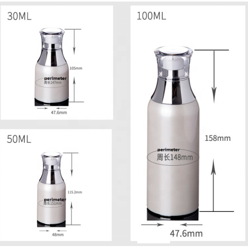 Högkvalitativa koreanska Pearl White Acrylic Airless-flaskor