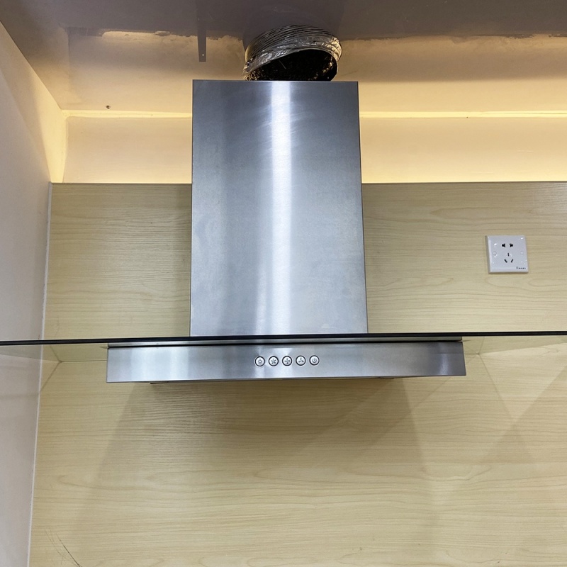 For North America Market With ETL Certificated 70cm Flat Glass Stainless Steel Chimney Cooker Hood