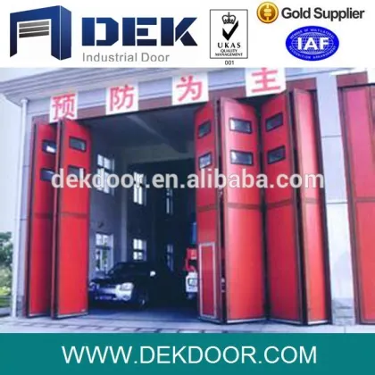 Hot Sale Red Outdoor Folding Door with Glass Windows