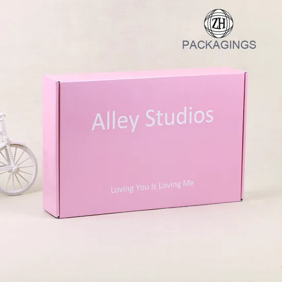 Corrugated carton shipping box/pink mailer box