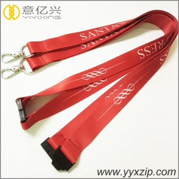 safety release buckle ribbon lanyard with carabiner