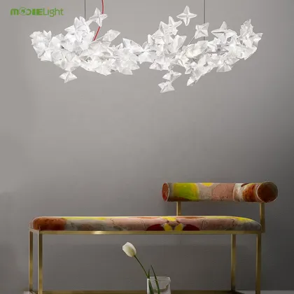 Modern Italian Hotel Bedroom Decoration LED Resin Prism Chandelier Slamp Hanami