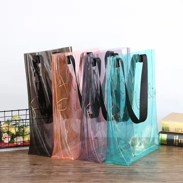 2024 Summer Transparent Clear PVC Tote Bag - Waterproof, Large Capacity Beach & Shopping Bag