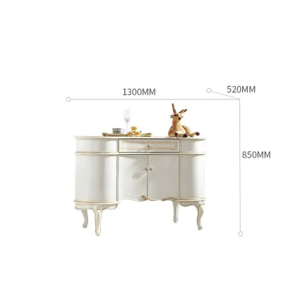 French Pastoral Style Wooden Sideboard Table with Storage for Living Rooms