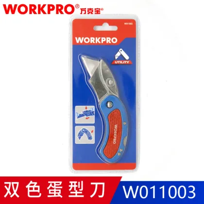 WORKPRO Mini Knives Utility Knife Aluminum Handle Folding Knife with 10pc Extra Blades