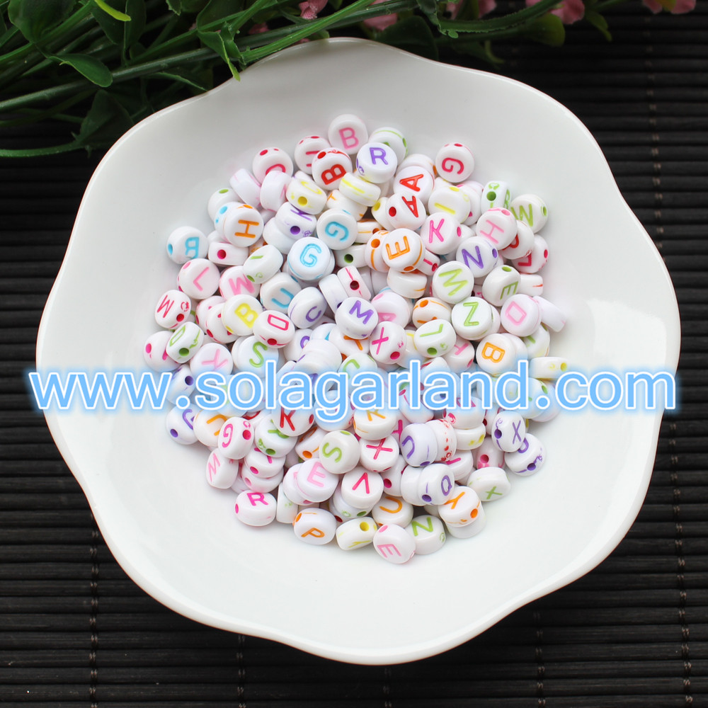 4*7MM Coin Round Alphabet Beads