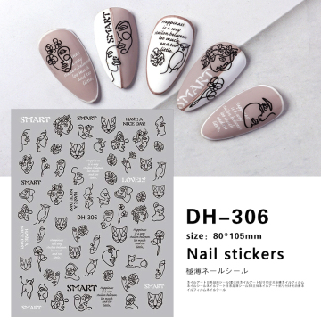 Factory Price 3D Nail Art Stickers for DIY Manicure and Salon Use