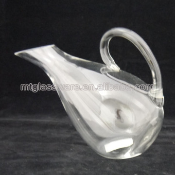 45 degrees of italics clear glass decanter crytal alien wine decanter with handle