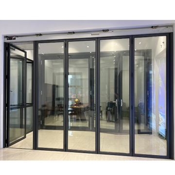 Electric Bi-fold Door Aluminum Double Glass Modern Accordion Sliding Folding Doors