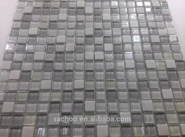 grey color 4mm glass marble mosaic tile