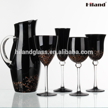 Hot sale drinking glass with gold decoration
