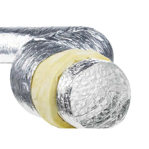 Aluminum Insulated Flexible Air Duct HVAC System ISO Aluminum Insulated Flexible Air Duct With Glass Wool Factory