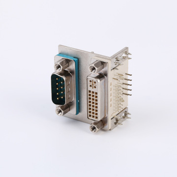 D-Sub prosta kąt 90 stopni DB9 Mężczyzna do DVI 24+5 Adapter żeński