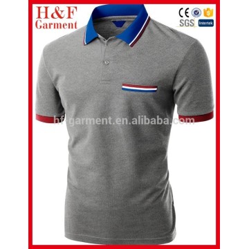 cotton/polyester fabric Men's polo shirts with nice collar/cuffs