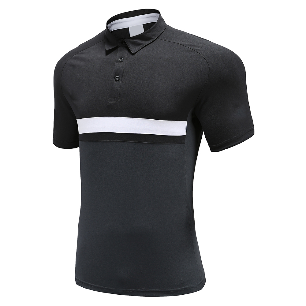 Black Soccer Wear Polo Shirt