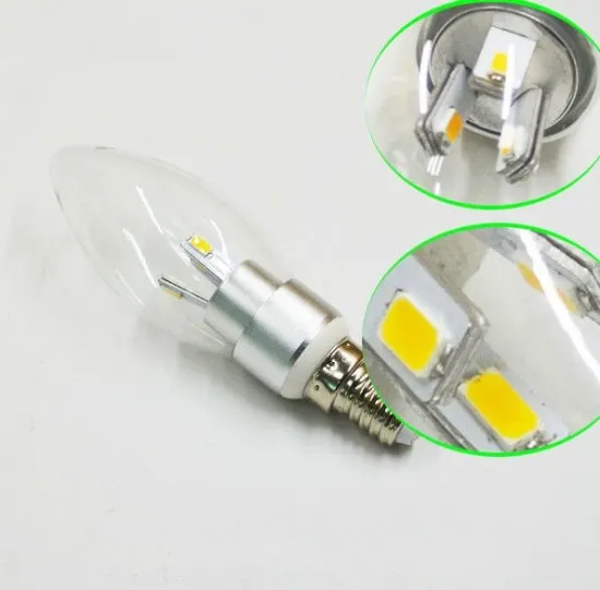 Dimmable Led Candle Energy Saving Light Bulbs Clear / Milky Cover