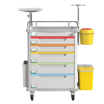 Carrello per emergenze mediche con cassetti
