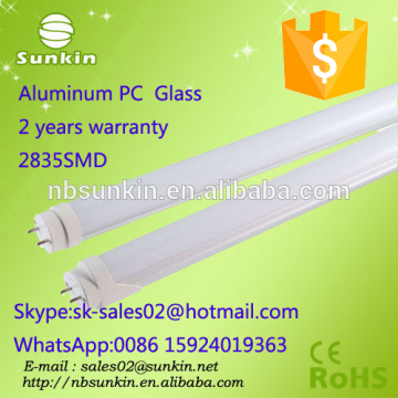 Trade assurance manufacturer t8 tube full glass 9w 12w 18w with 2 years warranty