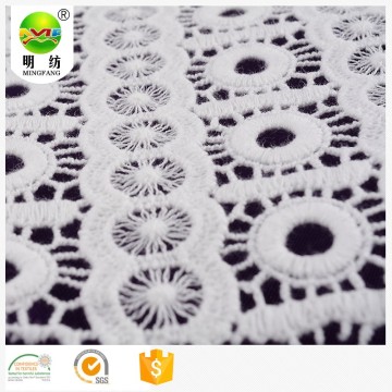 100% cotton yarn chemical lace embroidery fabric