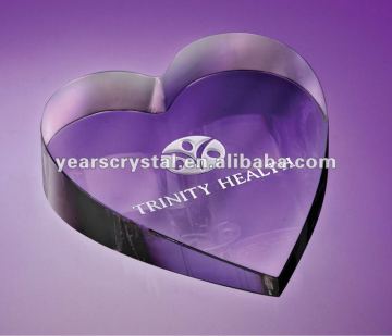 Arrival heart crystal paperweight(R-1404)