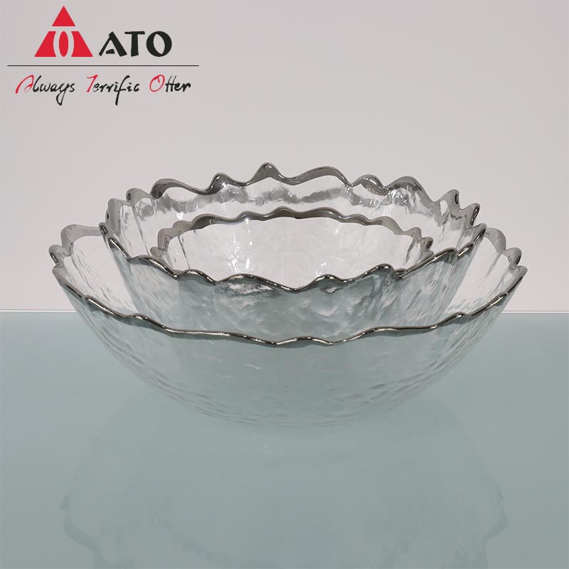 ATO Irregular Shape Serving Bowls with Gold Rim