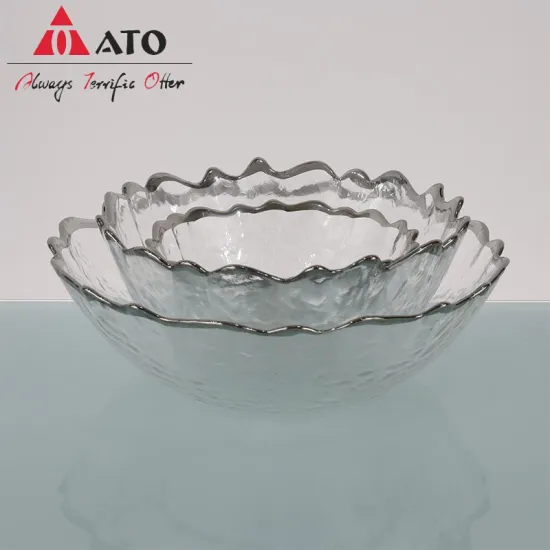 ATO Irregular Shape Serving Bowls with Gold Rim
