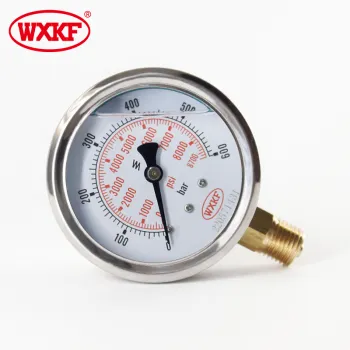 High quality 3inch 80mm stainless steel 0-15 PSI pressure gauge 1 bar