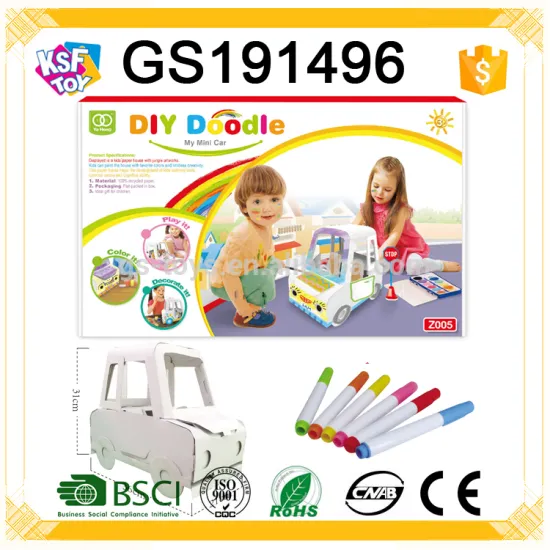 2016 Popular MINI Car Model 3D Puzzle DIY Doodle Colorful Painting Toys For Kids