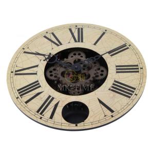 14 Inch Retro Wooden Pendulum Gear Wall Clock