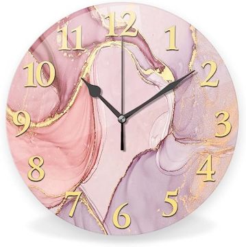 12 Inch High Quality Customized Gradient Mixed Color Wall Clock - Home Decor Wooden Wall Clock