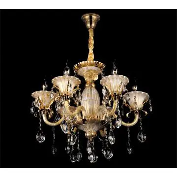 Small Golden Glass Chandelier Light