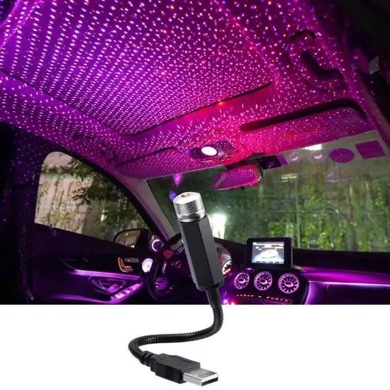 USB Powered Romantic LED Starry Laser Projector for Interior Decoration and Cars