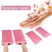 Electric Nail Heated Mitts Infrared Therapy SPA Paraffin Manicure Wax Warmer Heated Mittes Nail Tool US Plug 100‑240V