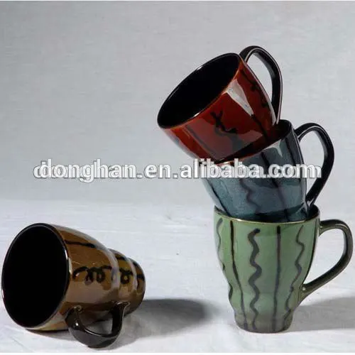 11oz ceramic handpainted mug with different color