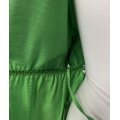 Midi Length Crosscover Design Green Dress