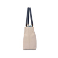 Modern Organizer Beige Color Medium Shoulder Leather Bag