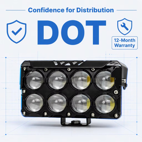 LiuHJG Led Spotlight 8 Lens Waterproof IP67 Led Fog Light 12-80V White and Yellow with Flash Led Auxiliary Lights