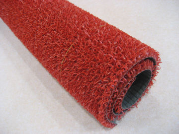 Custom Made Red Pvc Plastic Grass Mats For Garden Roofing, Hotel, Swimming Pool