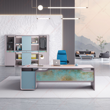 Modern Pastel Blue Executive Desk