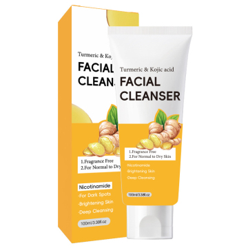 Hot Selling 100ml Natural Organic Face Skin Care Deep Cleansing Hydrate Turmeric & Kojic Acid Facial Cleanser
