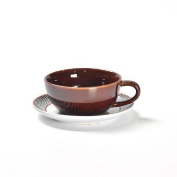 Wholesale Vintage Cappuccino ceramic coffee cup and saucer