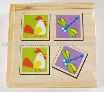 kids animal block domino box