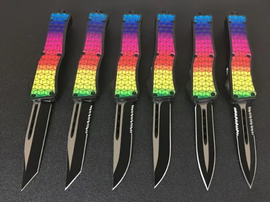 Rainbow Durability OTF Automatic Knife for women