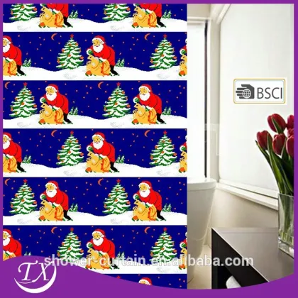 Polyester Fabric Target Christmas Shower Curtain