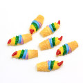 Rainbow Ice-cream Cabochons Flatback Ice-cream Cone Resin Slime Charms Untuk Aksesori Kraftangan Scrapbooking Phone Case Decor